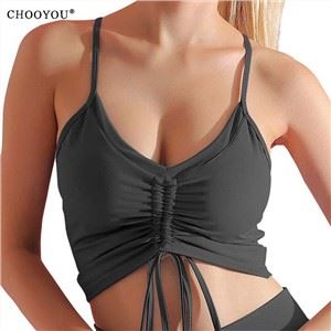 Low Collar Vest Yoga trening sa drawstring